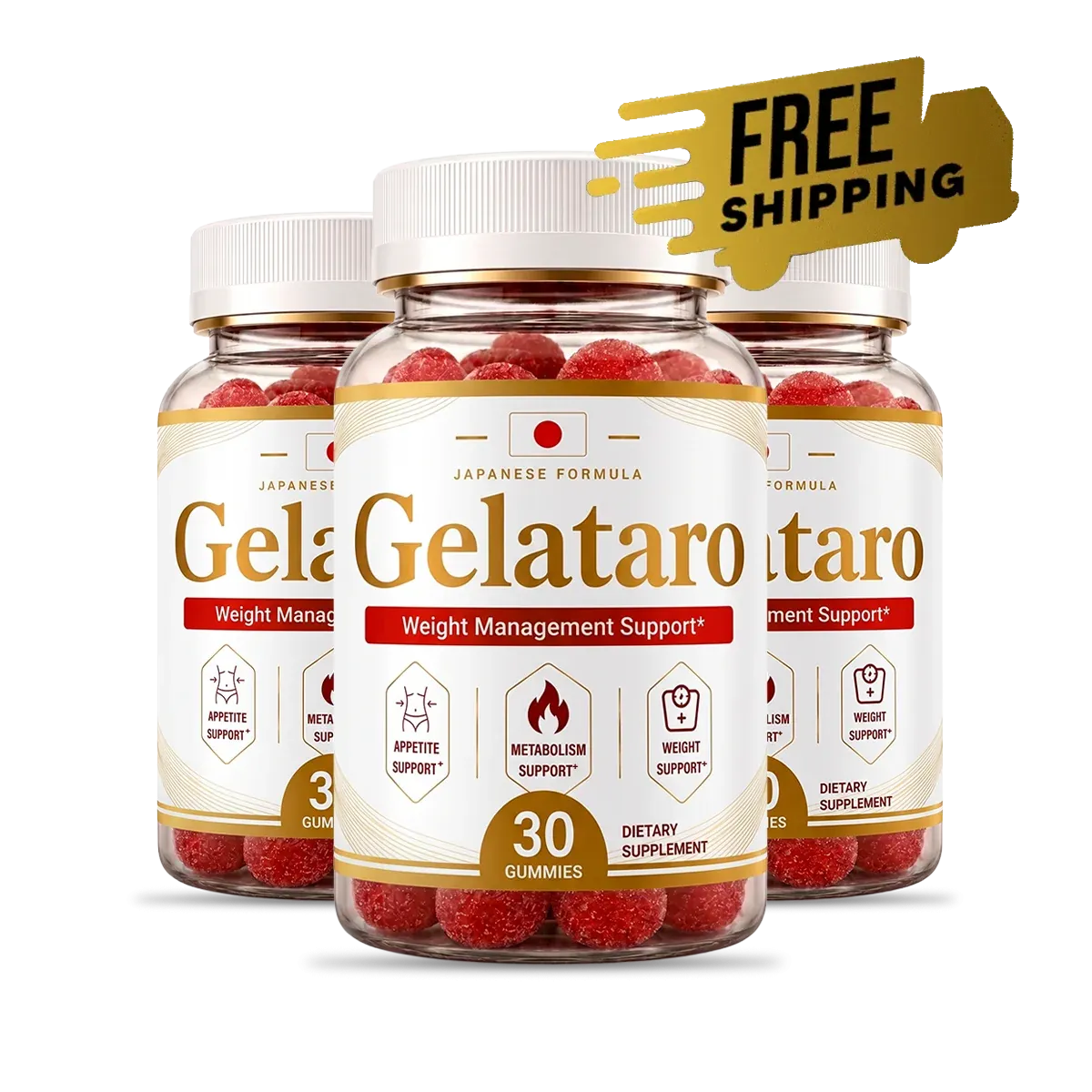 Gelataro 3 bottle package, a 90 day supply with free US shipping